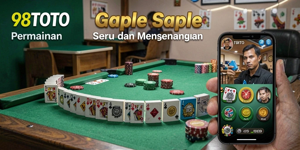 Tangkapan layar dari gameplay Gaple yang menarik di 98TOTO.