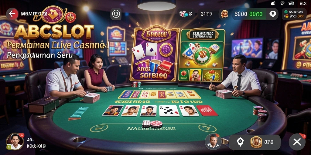 Tangkapan layar utama gameplay Live Casino ABCSLOT yang mendebarkan.