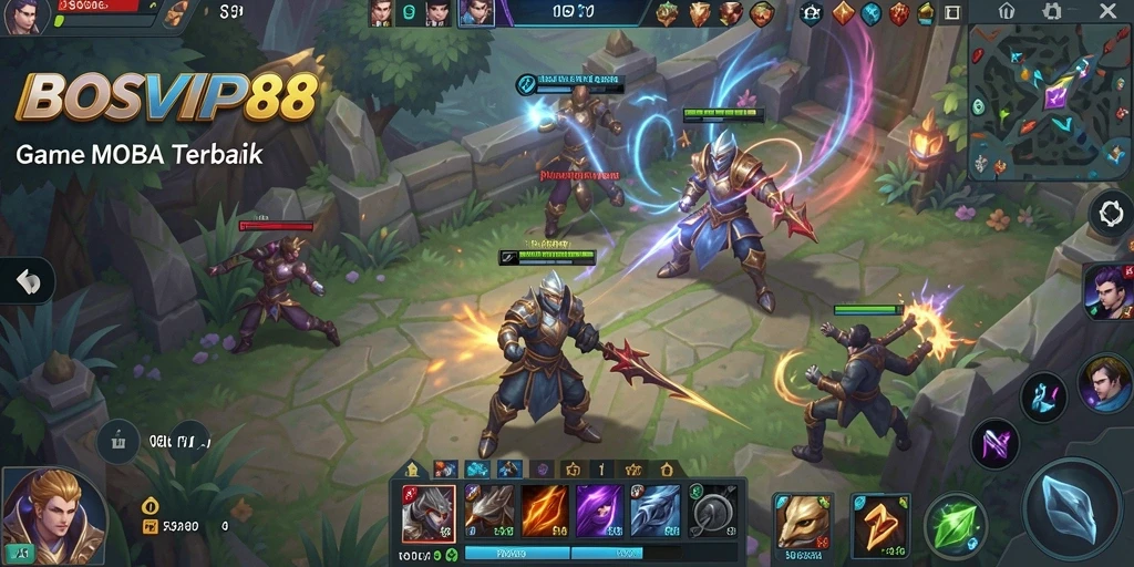 Gameplay seru dan mendebarkan di dalam BOSVIP88 MOBA.