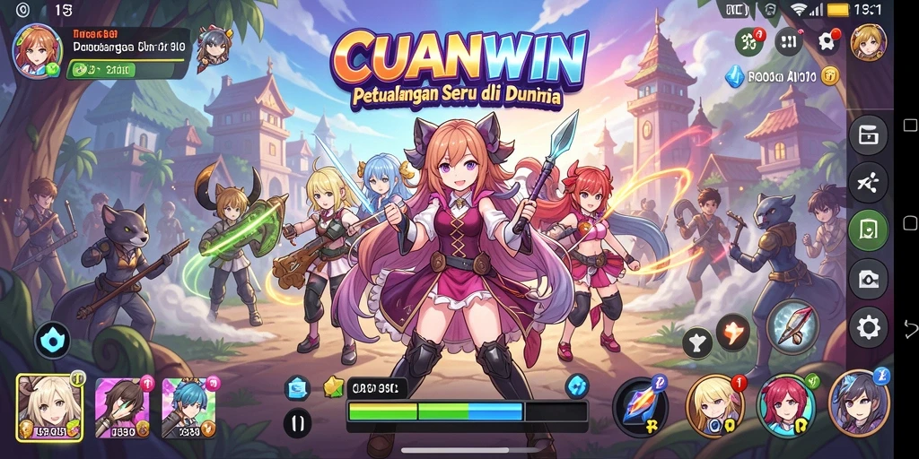 Tampilan gameplay anime yang menarik dan penuh warna.