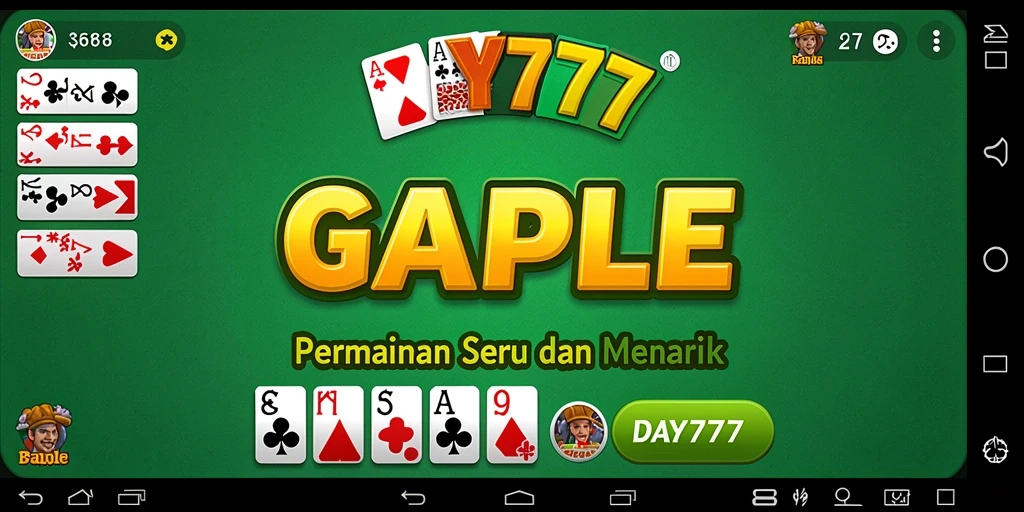 Tampilan seru gameplay Gaple di DAY777 dengan mode interaktif.