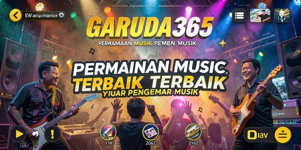 Tampilan utama GARUDA365 dengan berbagai pilihan permainan musik.