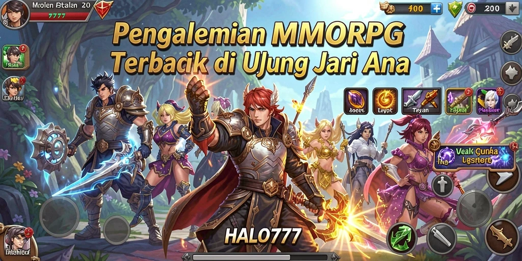 Screenshot gameplay HALO777 yang menunjukkan aksi seru dalam pertempuran MMORPG.