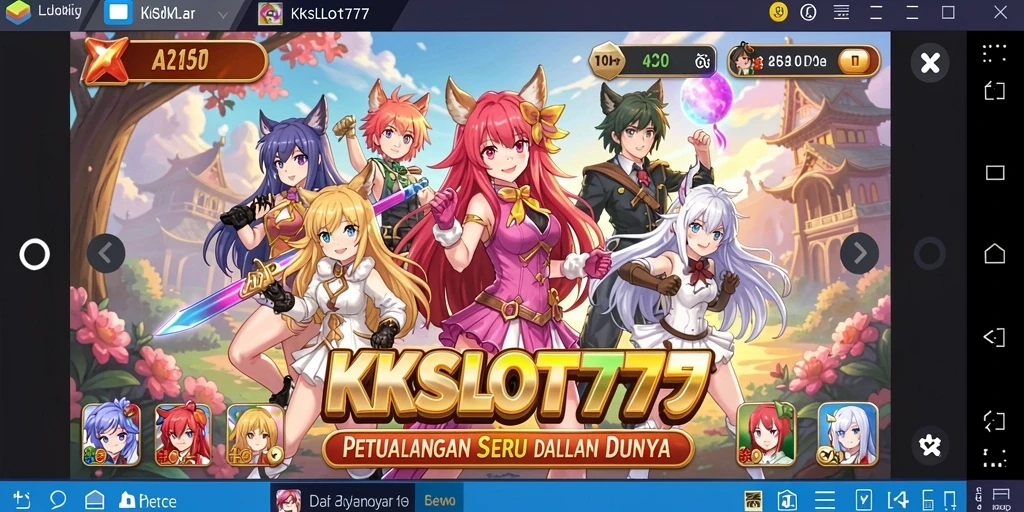 Tampilan gameplay seru KKSLOT777 dengan karakter anime yang menakjubkan.