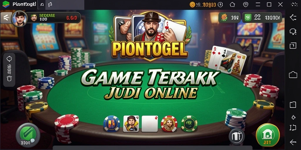 Tampilan gameplay PIONTOGEL dengan suasana poker yang menegangkan.