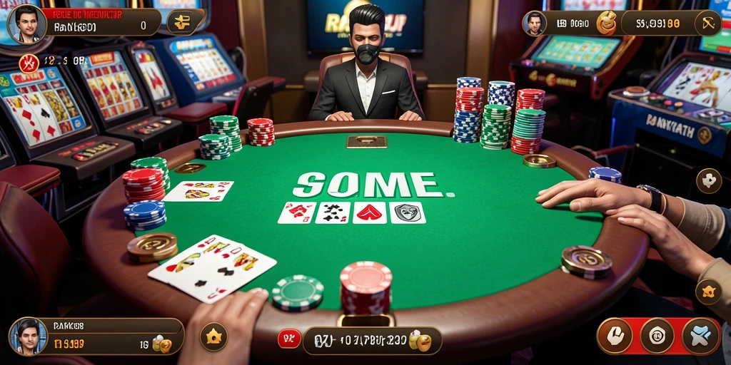 Tampilan gameplay Poker yang mendebarkan di RAKYATJP.