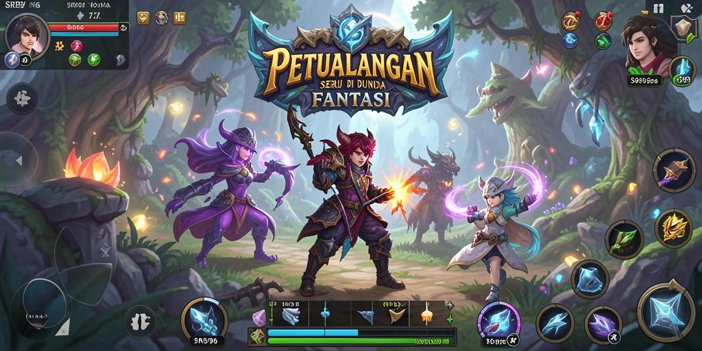 Screenshot gameplay SR996 menampilkan petualangan seru di dunia fantasi.