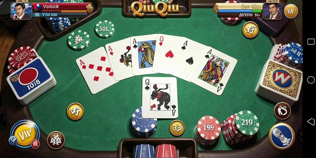 Tampilan gameplay QiuQiu yang mendebarkan dan menarik.